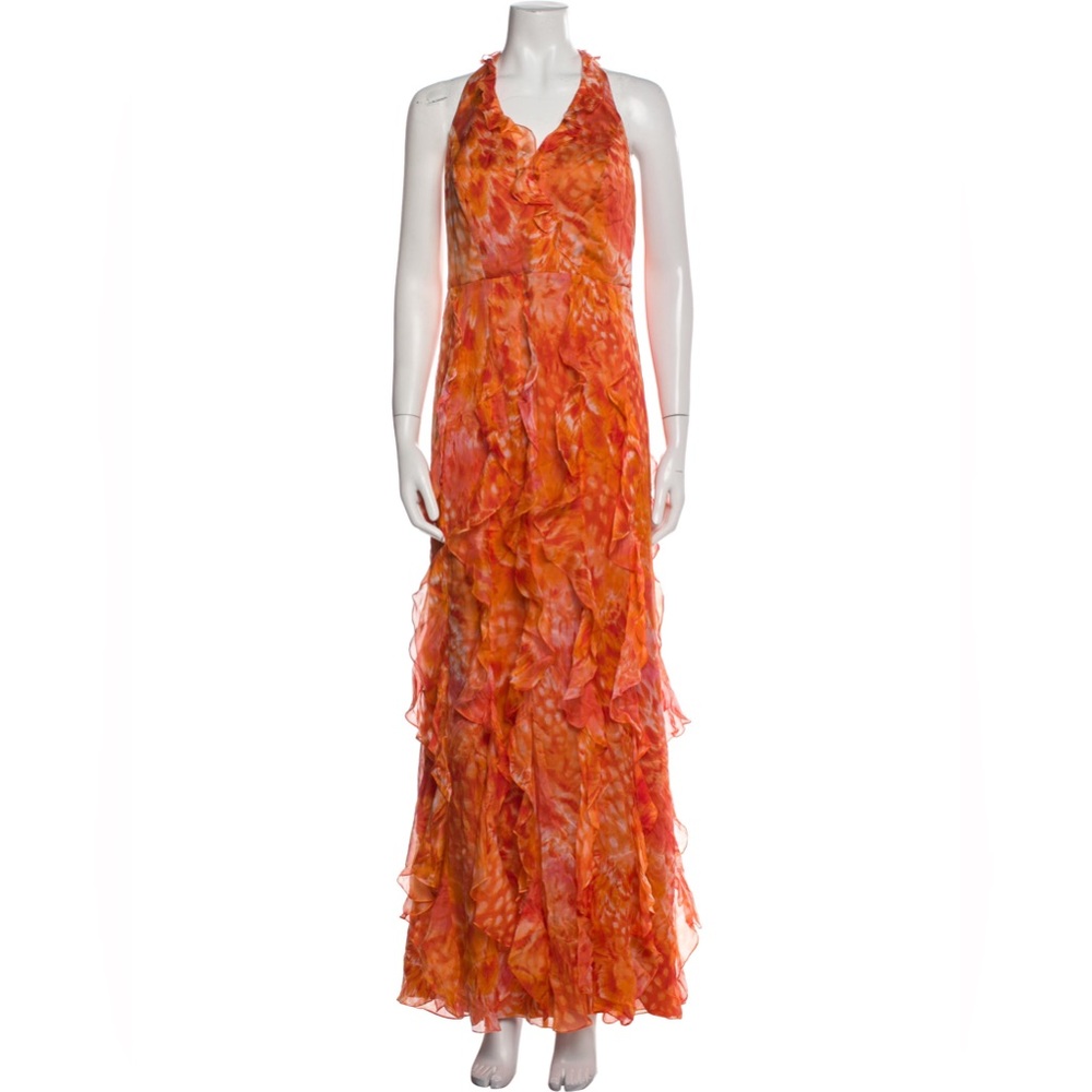 Carmen Marc Valvo Elegant Orange Wedding Dress